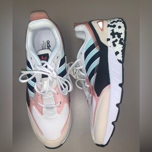 Adidas Women's Pink and Blue Sneakers
